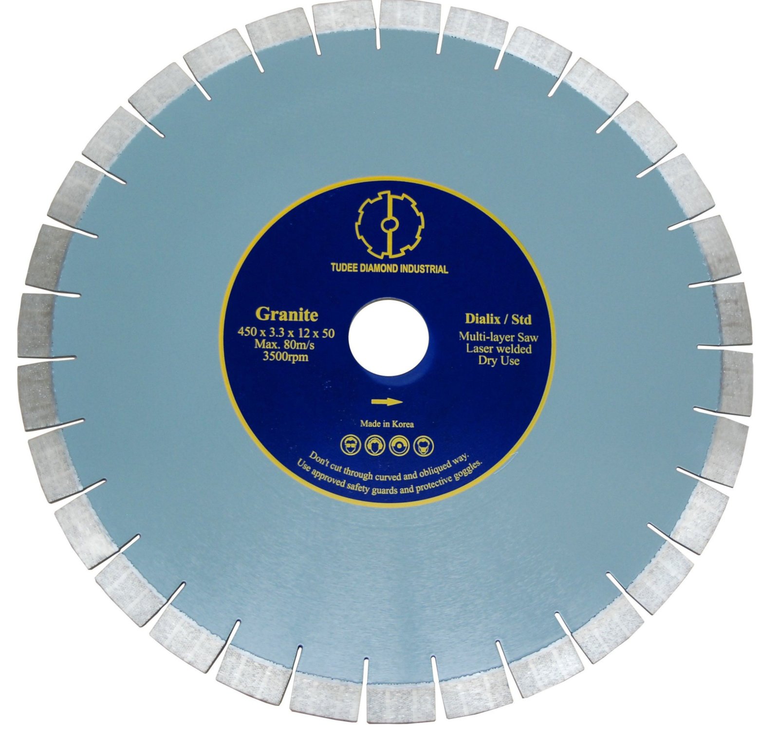 Disc diamantat Tu-Dee Diamond 1170112450 pentru granit – 450 mm, cu reducții, standard
