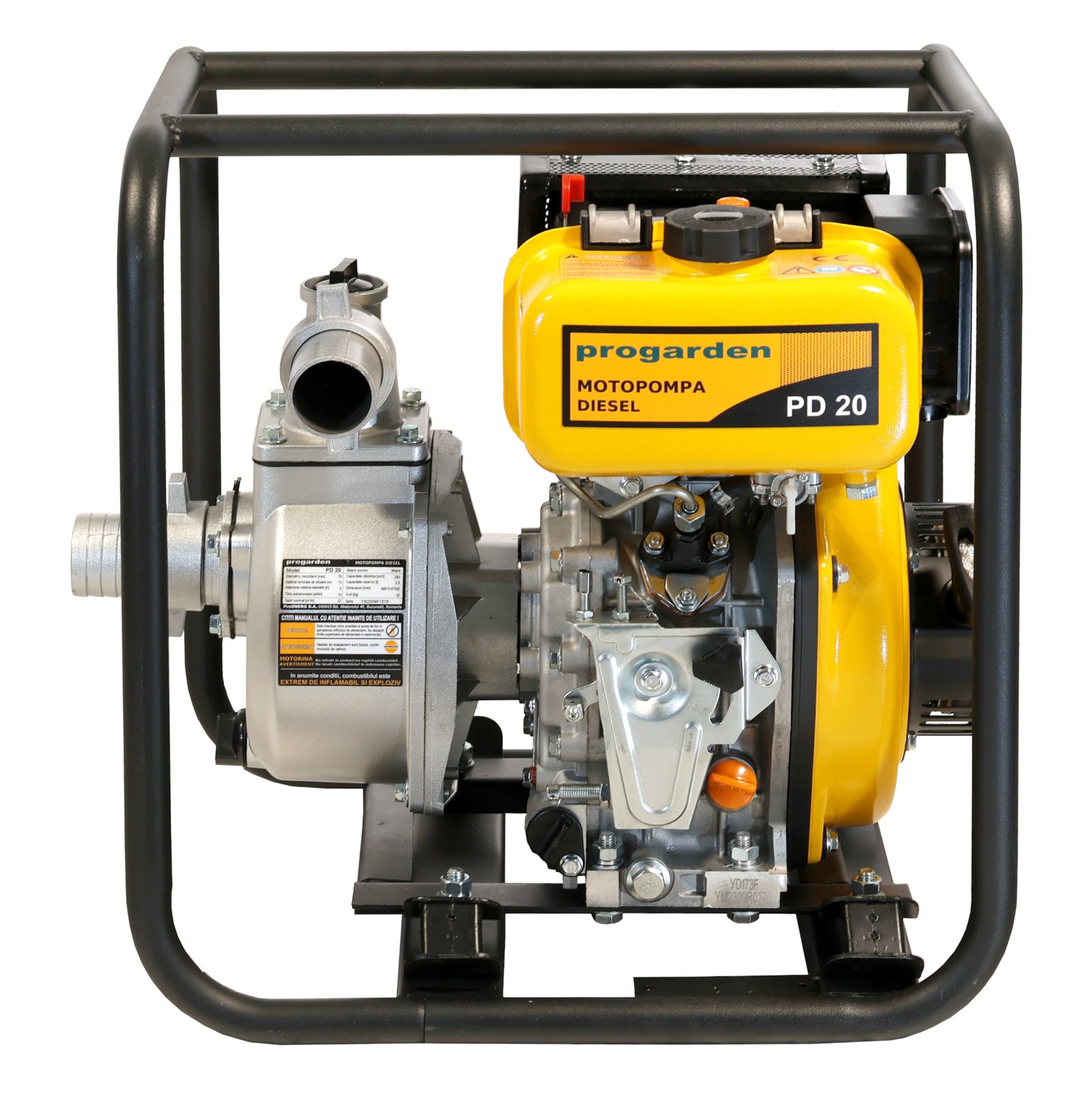 Motopompă Progarden PD20 – 2"/50 mm, diesel, apă curată, pornire la sfoară - imagine 3