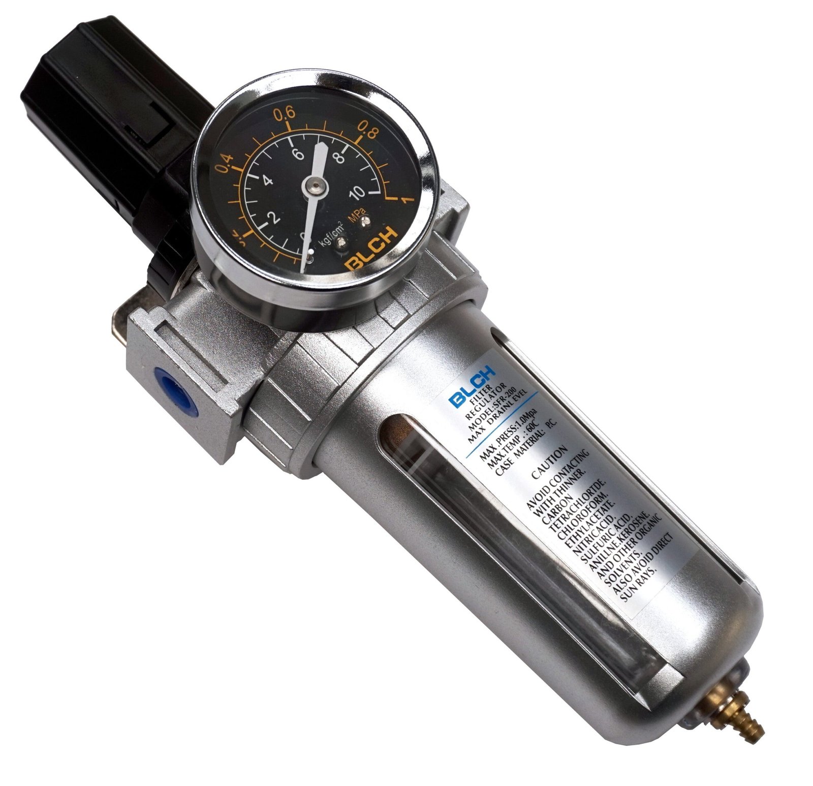 Filtru aer simplu Stager pentru compresor – cu regulator și manometru, filet 1/4"