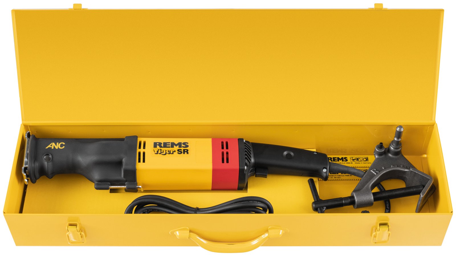 Fierăstrău sabie REMS Tiger ANC SR Set – 1400 W, țevi Ø 1/8–6"