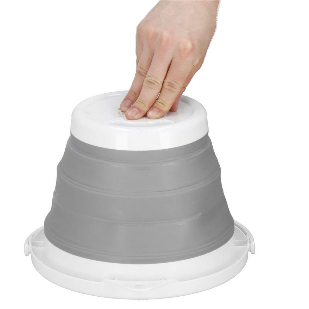 Lighean pliabil rotund din plastic și silicon – 5 L, diametru 25 cm, gri - imagine 6