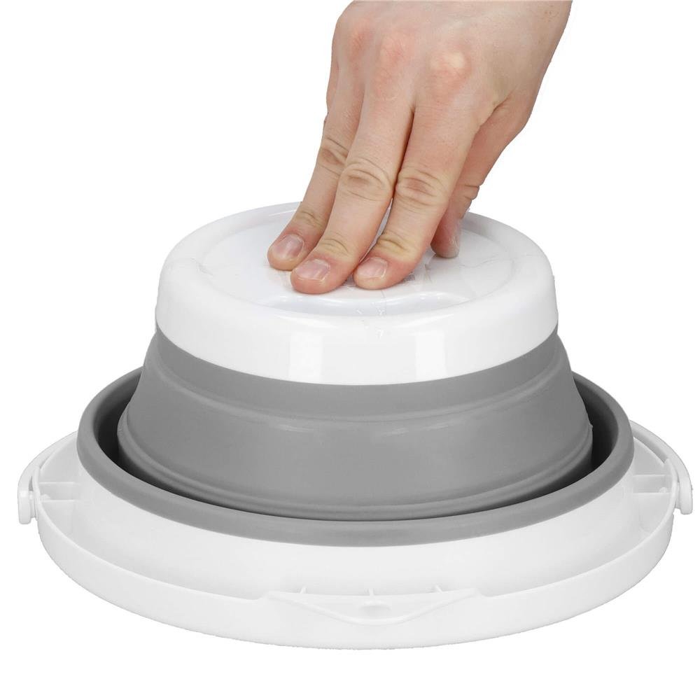 Lighean pliabil rotund din plastic și silicon – 5 L, diametru 25 cm, gri - imagine 7