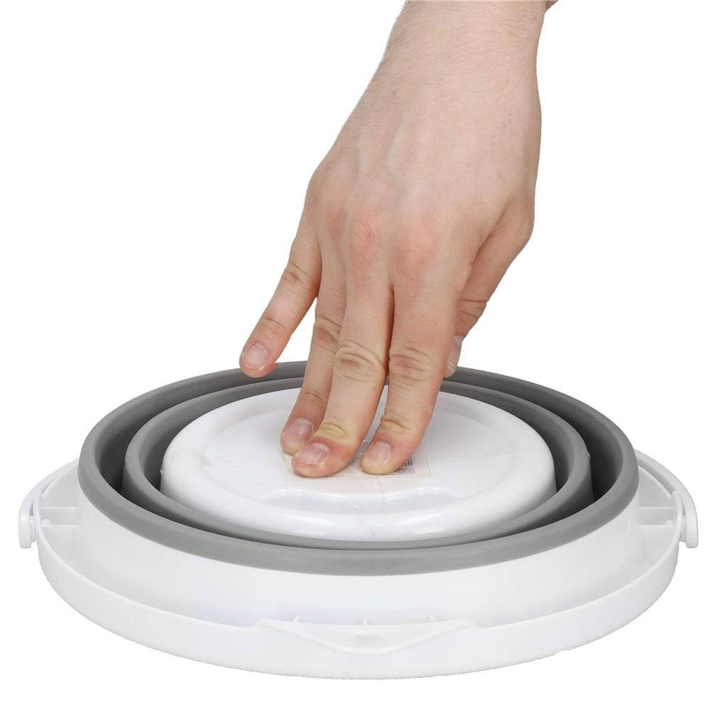 Lighean pliabil rotund din plastic și silicon – 5 L, diametru 25 cm, gri - imagine 8