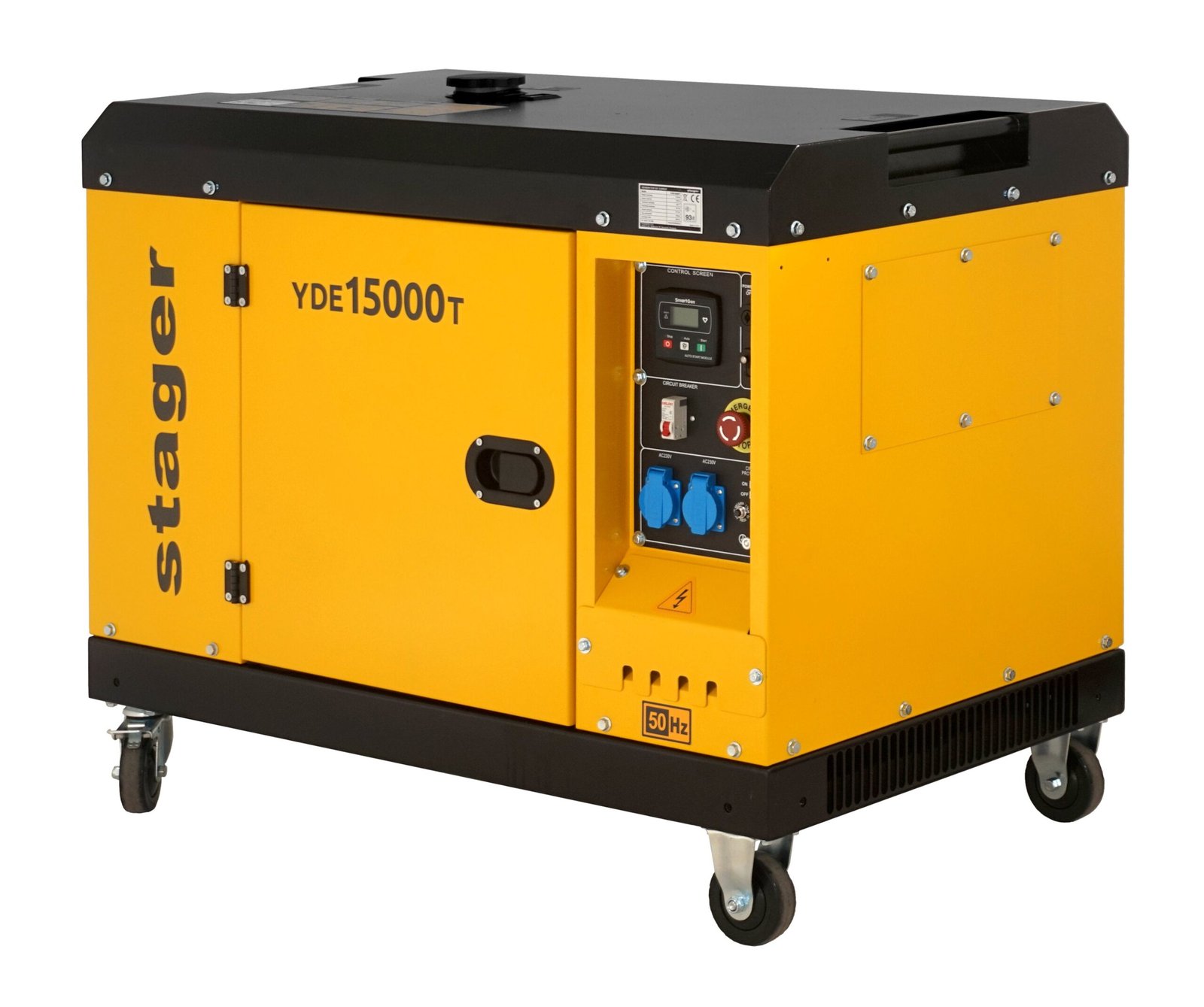 Generator insonorizat Stager YDE15000T 12 kVA – diesel, monofazat, pornire electrică