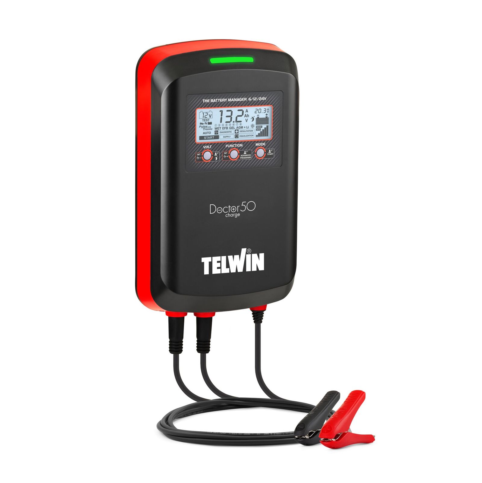 Telwin, Telwin DOCTORCHARGE50 | Redresor și tester baterii | 6/12/24 V | Pb/GEL/AGM/PbCa/Li | 10-600 Ah