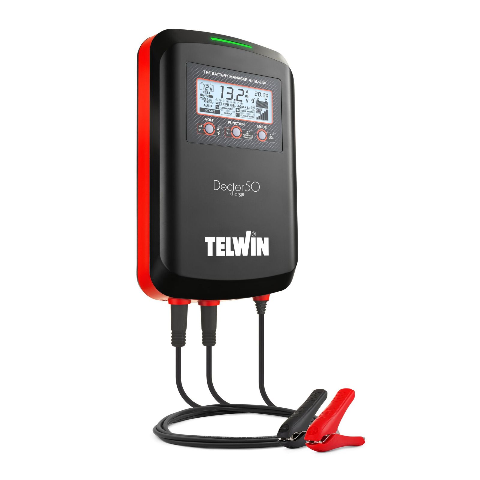 Telwin, Telwin DOCTORCHARGE50 | Redresor și tester baterii | 6/12/24 V | Pb/GEL/AGM/PbCa/Li | 10-600 Ah
