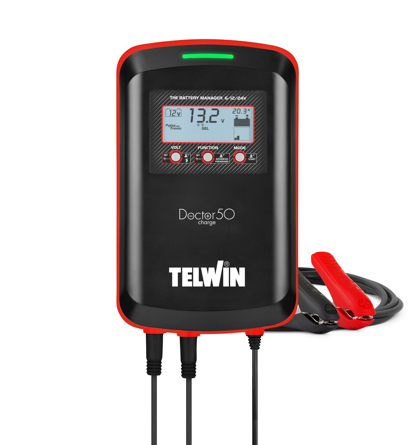 Telwin, Telwin DOCTORCHARGE50 | Redresor și tester baterii | 6/12/24 V | Pb/GEL/AGM/PbCa/Li | 10-600 Ah