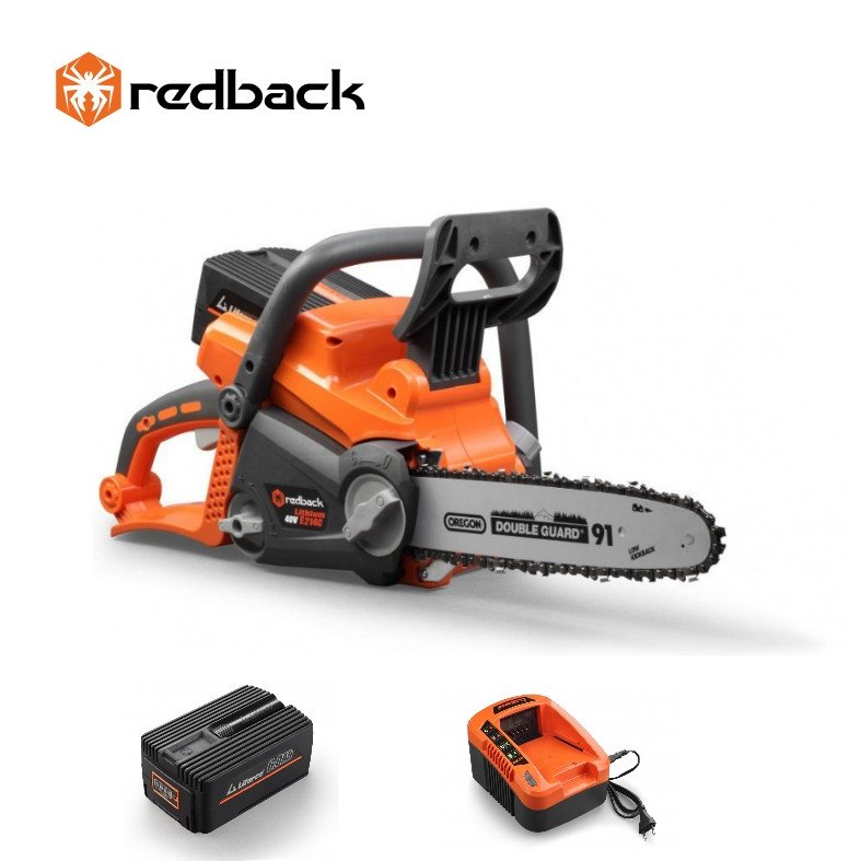 Fierăstrău cu lanț cu acumulator Redback E214C – set EP60 și EC50, lamă 350 mm, 40 V, 6 Ah