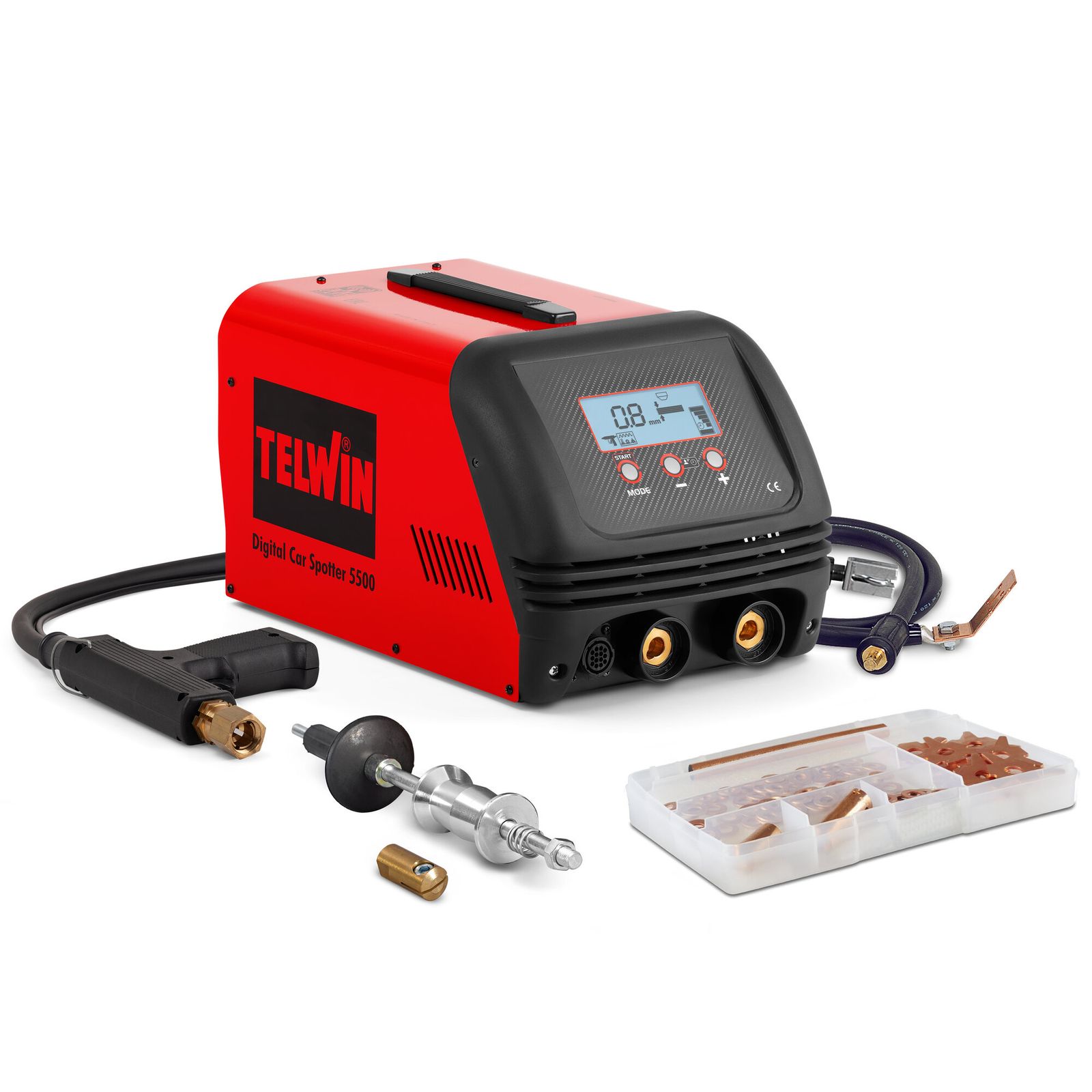 Telwin, Aparat sudură în puncte Telwin | DIGITALCARSPOTTER5500 | 400 V AUTOACC | 3000 A, electrozi 1.5+1.5 mm | cu accesorii incluse