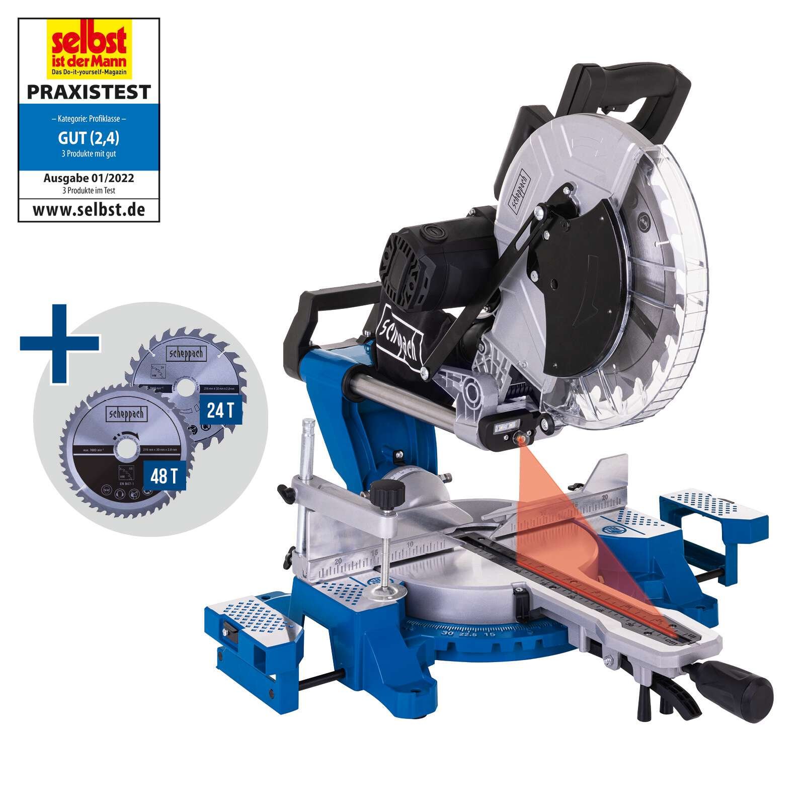 Fierăstrău circular de debitat cu glisare Scheppach HM140L – 2000 W, 2 pânze, laser