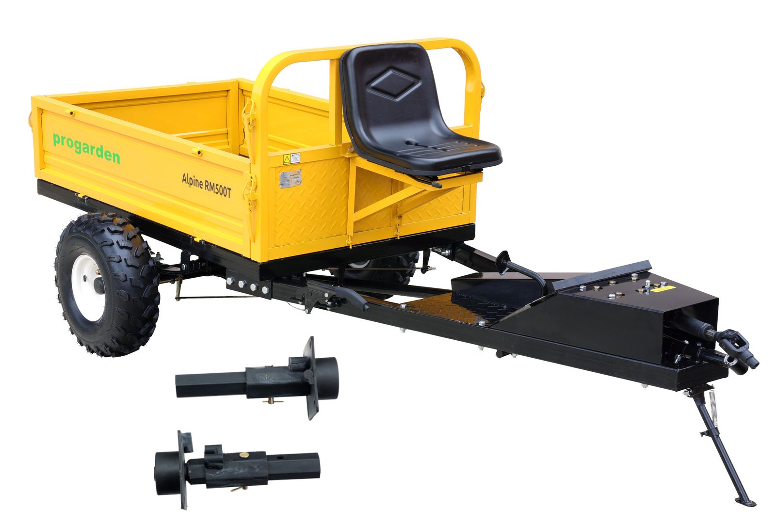 Remorcă Progarden Alpine RM500T cu tracțiune pentru motocultor – 500 kg, cu set manicoți Adaptiv - imagine 2