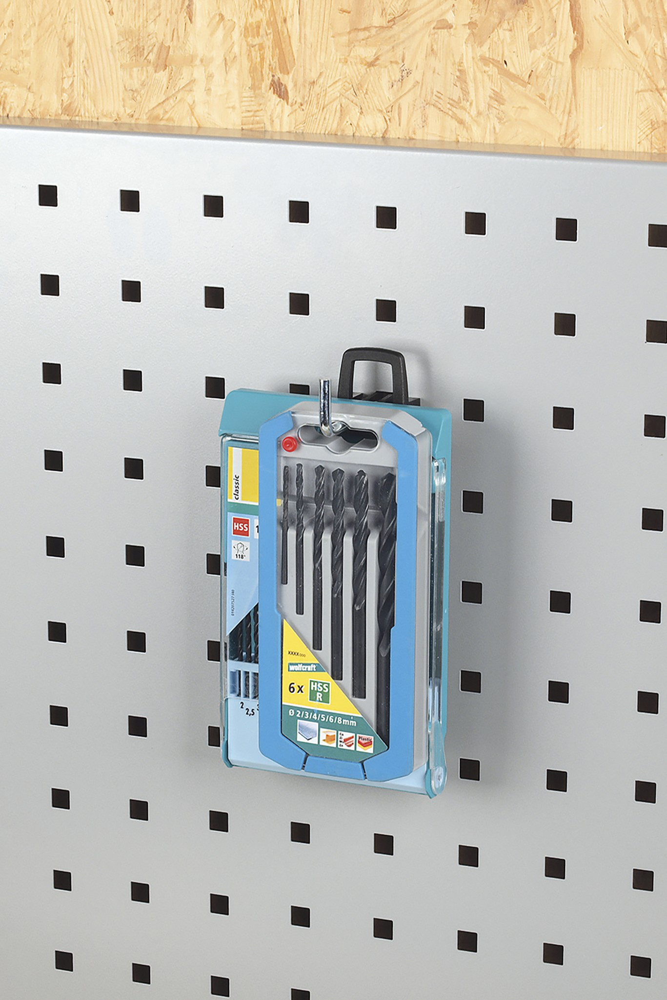 Set 5 buc carlige simple pentru peretele cu orificii 30 mm Wolfcraft 6091000