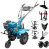 Motocultor DKD 100B cu accesorii – 7 CP, roți metalice, plug, plug cartofi și prășitoare K2