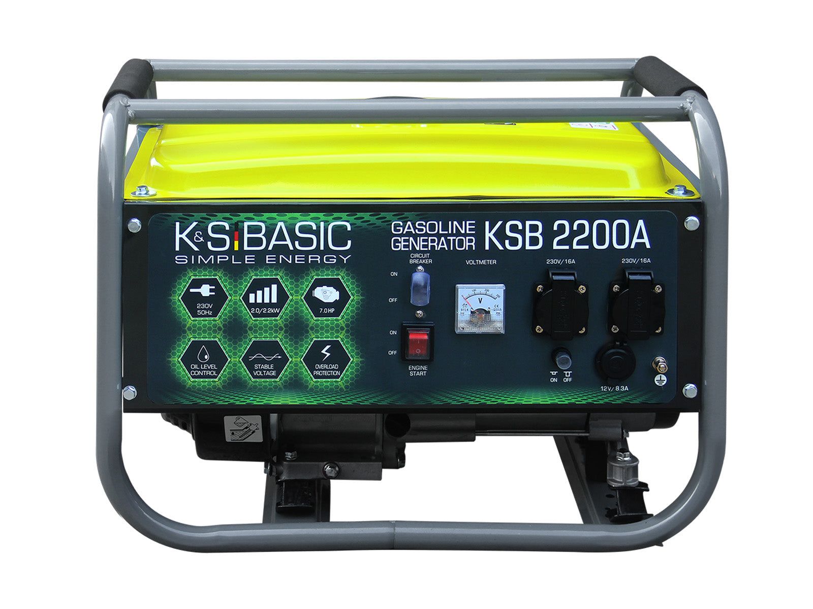 Generator de curent pe benzină monofazat KSB 2200A AVR 2,2 kW