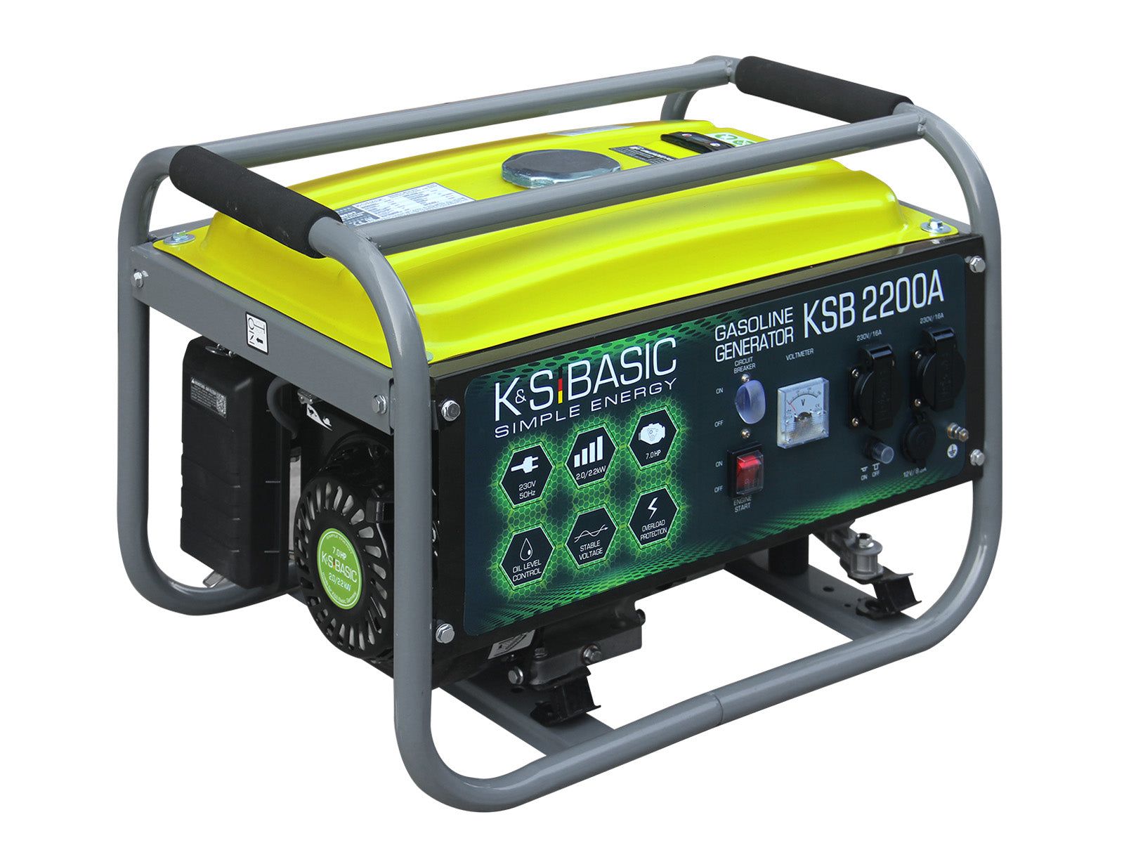 Generator de curent pe benzină monofazat KSB 2200A AVR 2,2 kW