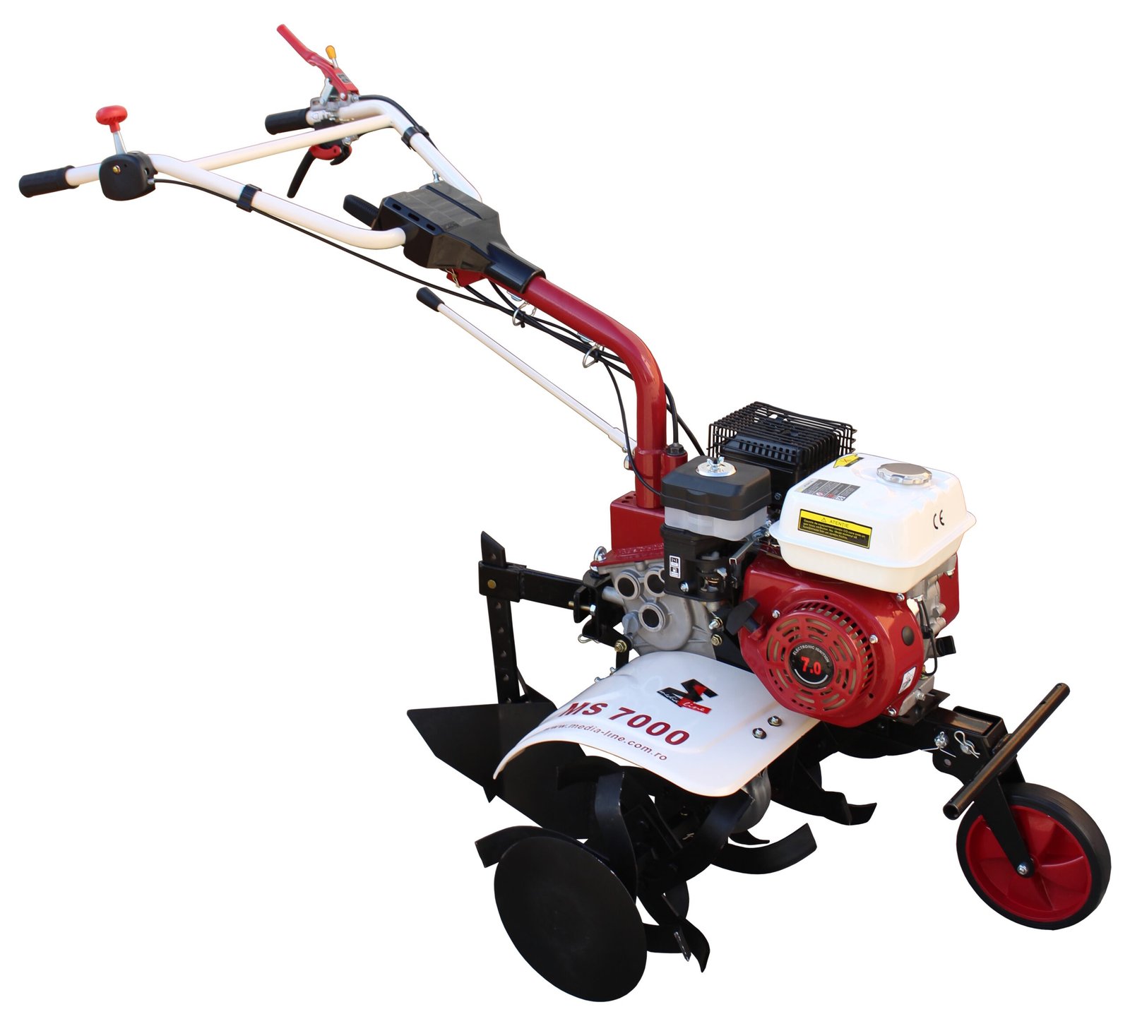 Motosapă Media Line MS 7000, pachet BASIC – 7 CP, roți metalice 350 mm + plug simplu