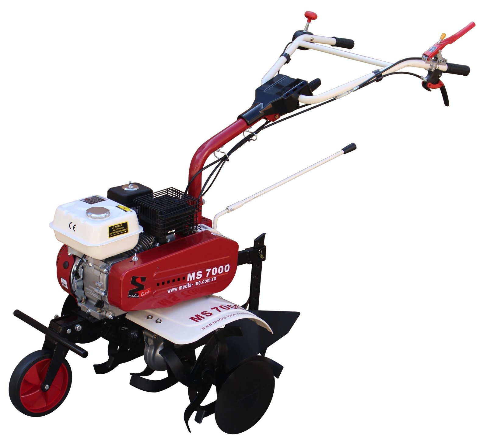 Motosapă Media Line MS 7000, pachet BASIC – 7 CP, roți metalice 350 mm + plug simplu