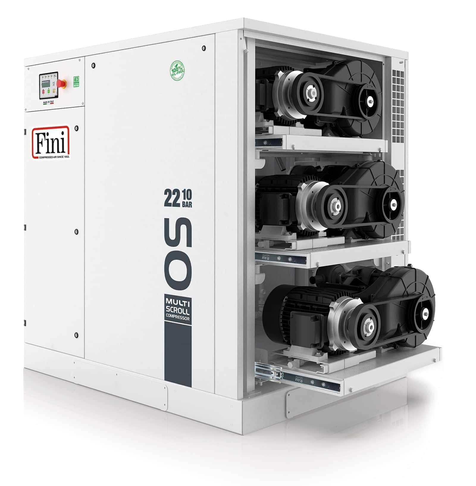Fini, Compresor aer Fini OS 22-10 | 22 kW | 10 bar | 1950 l/min aer refulat | pentru industrie, eficiență și durabilitate