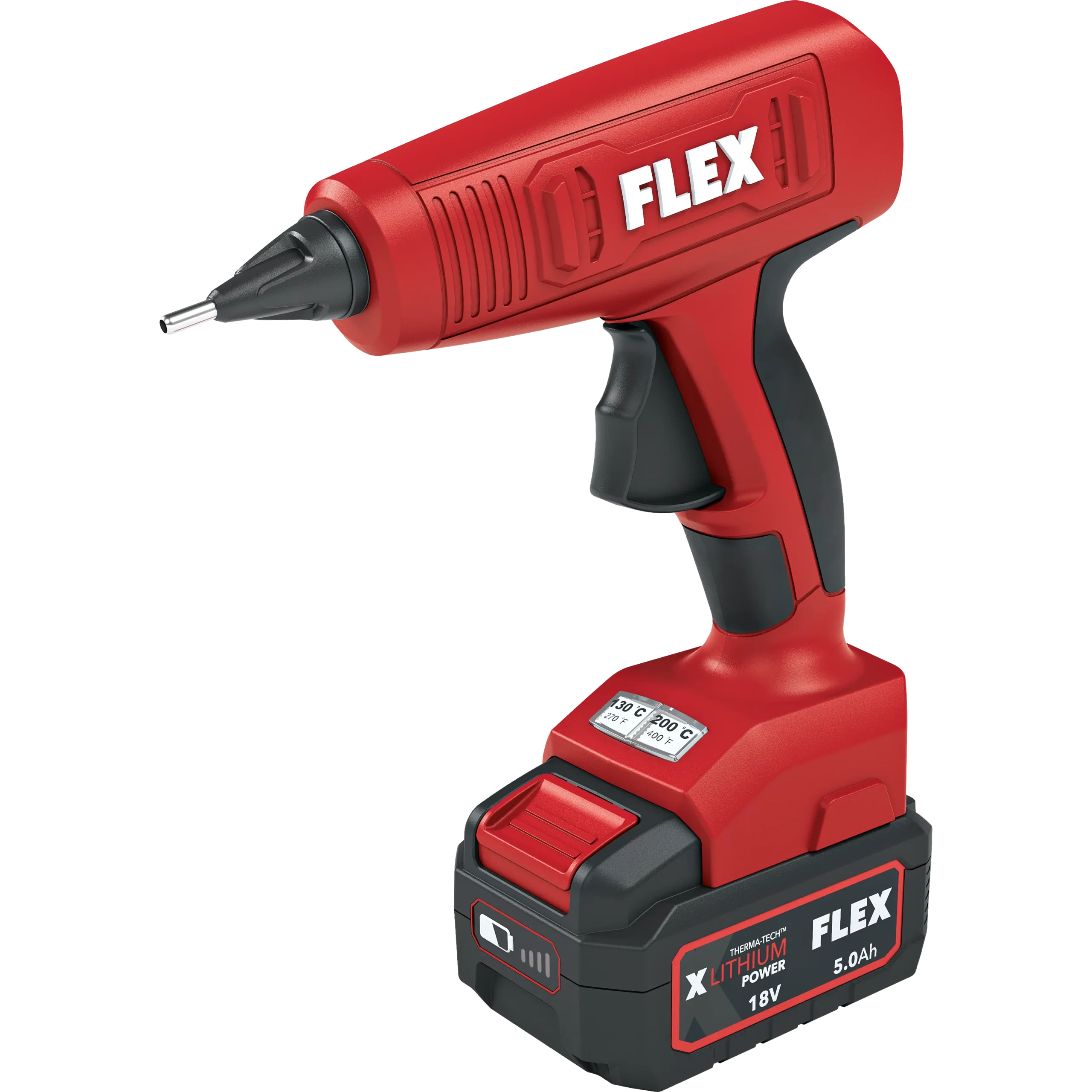 Flex, Pistol de lipit cu baton silicon Flex GG 200-18, compatibil cu acumulatori Li-Ion 18 V, 130/200 °C