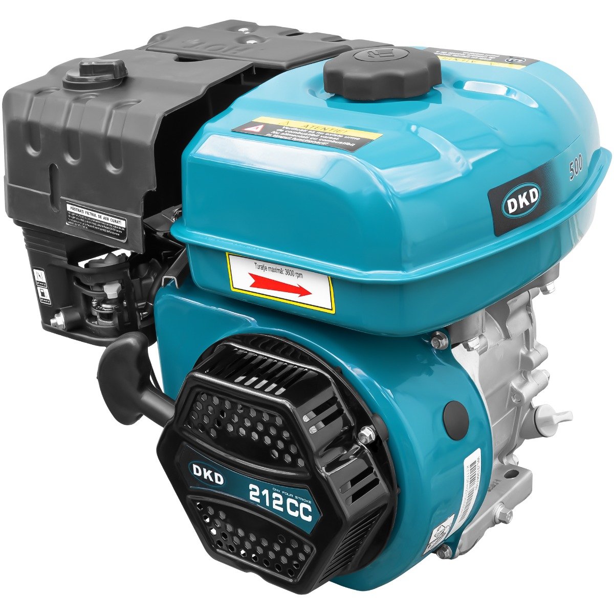 Motor benzină DKD HS170FP cu ax pană 20 mm – 7 CP, 212 cm³