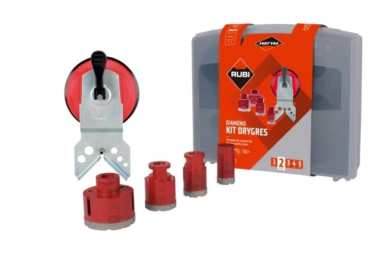 Kit burghie diamantate pentru găurire uscată Rubi Drygres – 4 bucăți