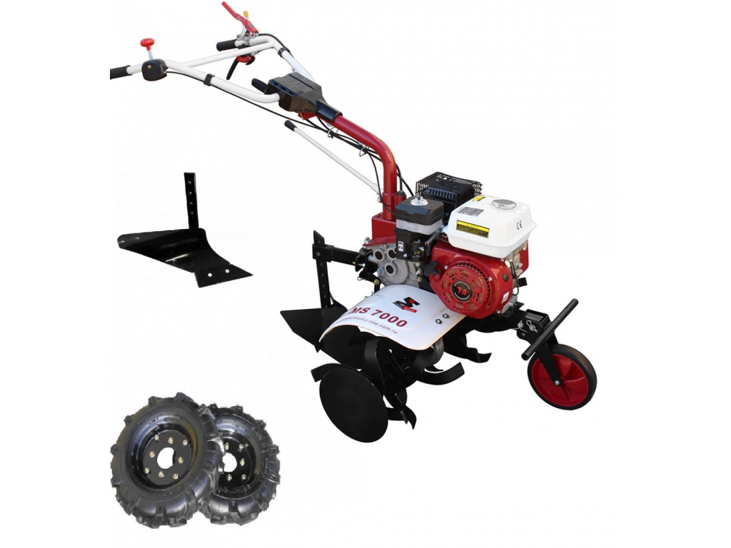 Motosapă Media Line MS 7000, pachet BASIC – 7 CP, roți metalice 350 mm + plug simplu