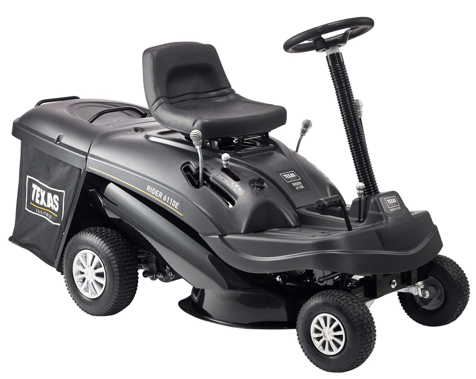 Tractoraș de tuns gazonul Texas Rider 6110E – benzină, 196 cm³, 61 cm, sac 150 l