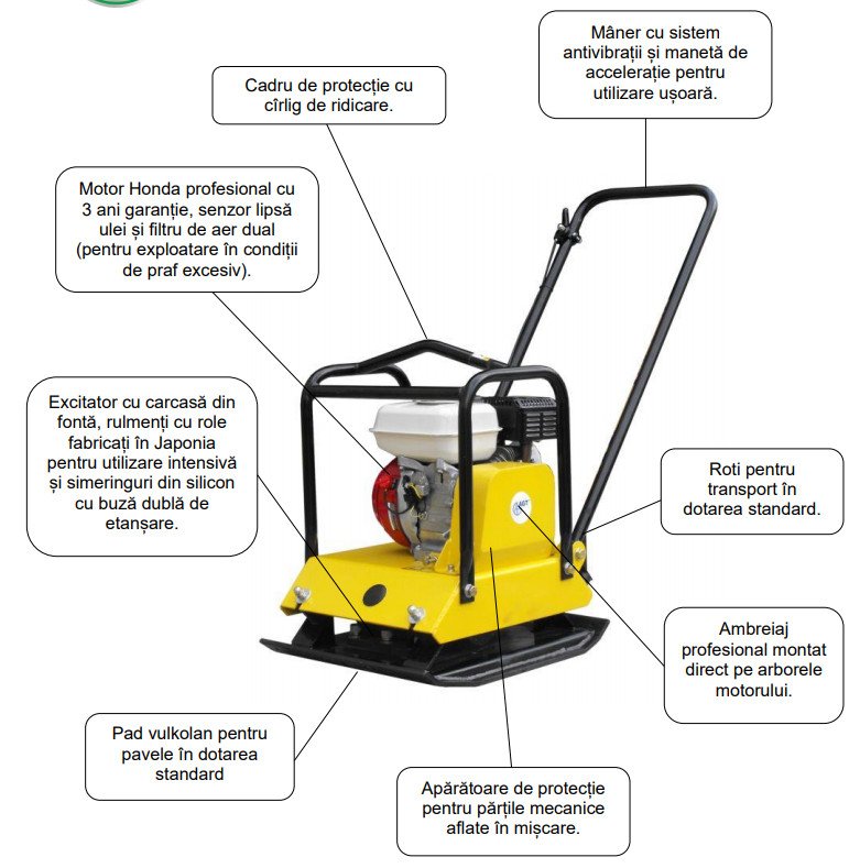 Placă compactoare AGT PCL 90 – motor Honda GX160