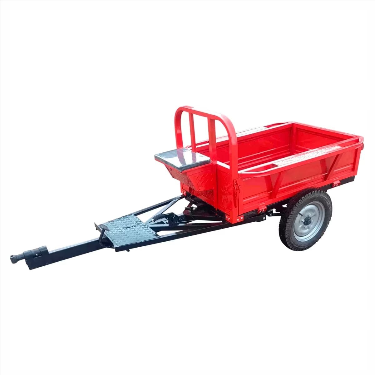Remorcă basculabilă DKD LY500 NEW roșie – cuvă 1250 x 800 mm, 500 kg sarcină