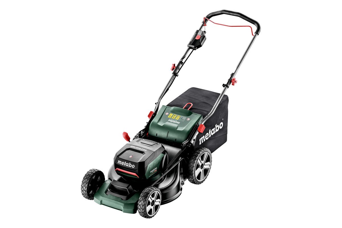 Mașină de tuns iarba cu acumulator Metabo RM 36-18 LTX BL 46 – 18 V, 2 x 5,2 Ah