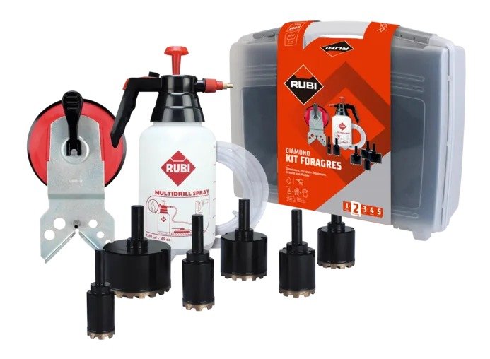 Set carote diamantate pentru gresie Rubi Foragres Kit – 6 bucăți, Ø 20–68 mm