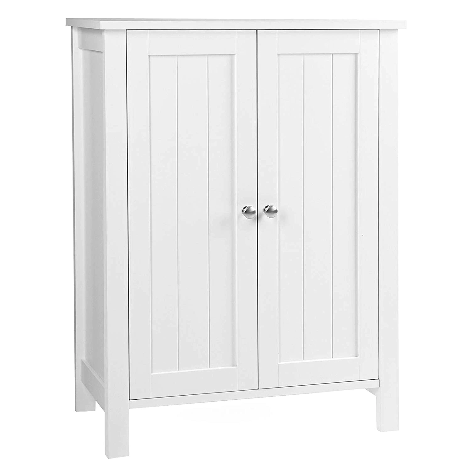 Dulap de baie Vasagle BCB60W – de podea, 2 rafturi reglabile, alb, 30 × 60 × 80 cm