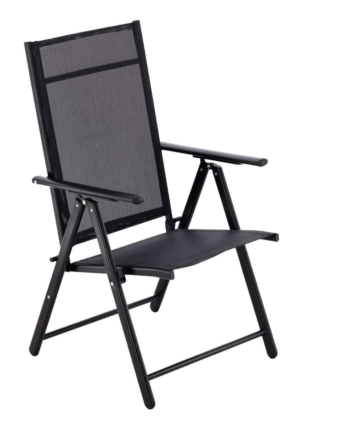 Scaun metalic de grădină TIH-3484 – pliant, spătar reglabil, negru - imagine 4