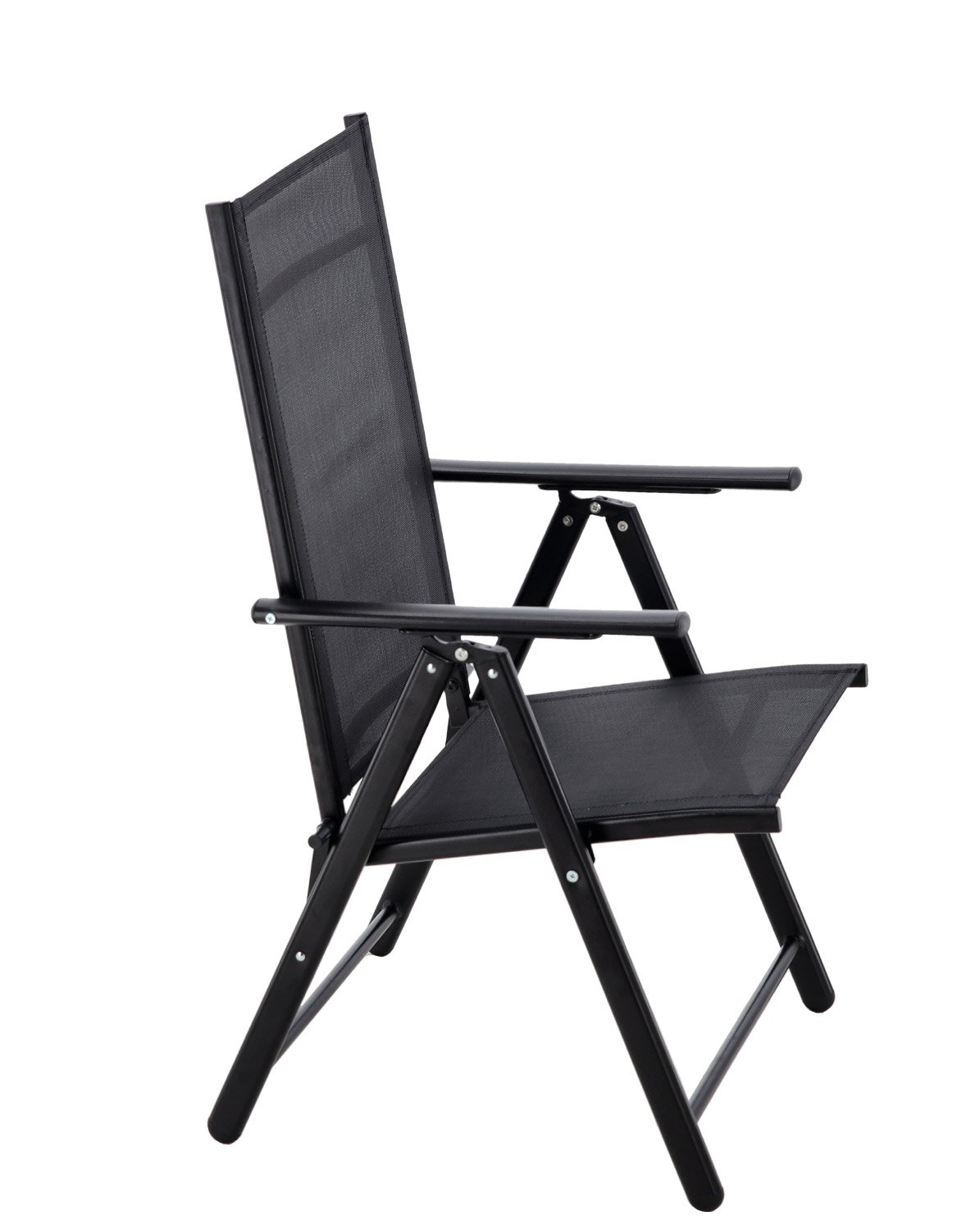 Scaun metalic de grădină TIH-3484 – pliant, spătar reglabil, negru - imagine 7
