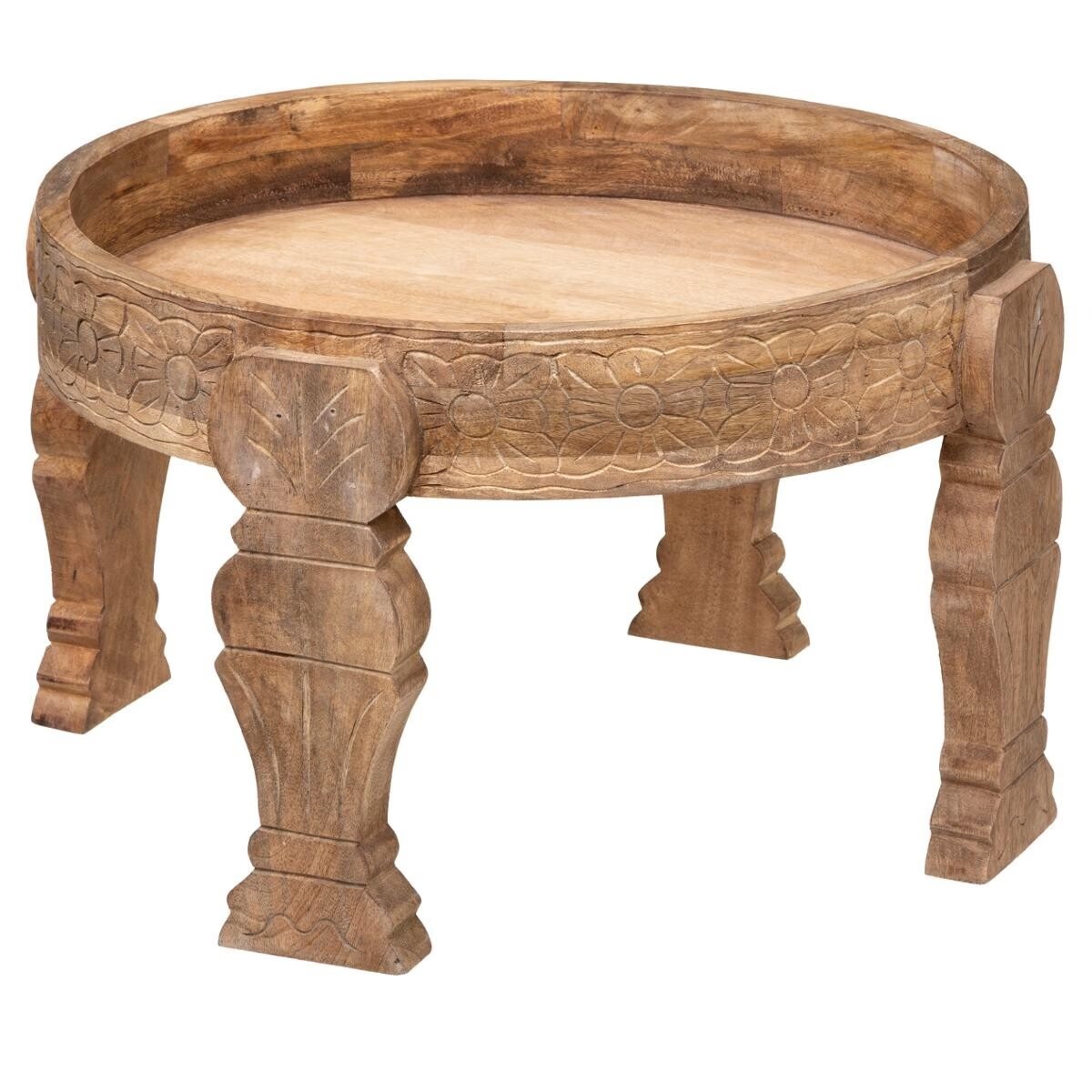 Măsuță de cafea rotundă Atmosphera Gypsy – lemn masiv de manguier, maro, D51 cm