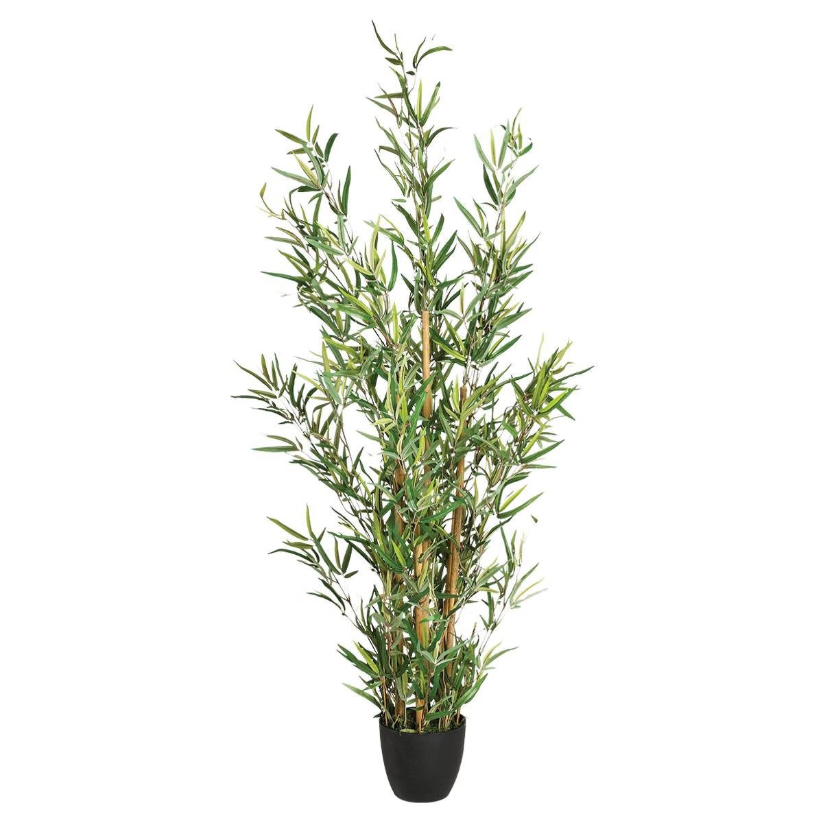 Plantă artificială Atmosphera Bambou cu ghiveci – 120 cm, verde