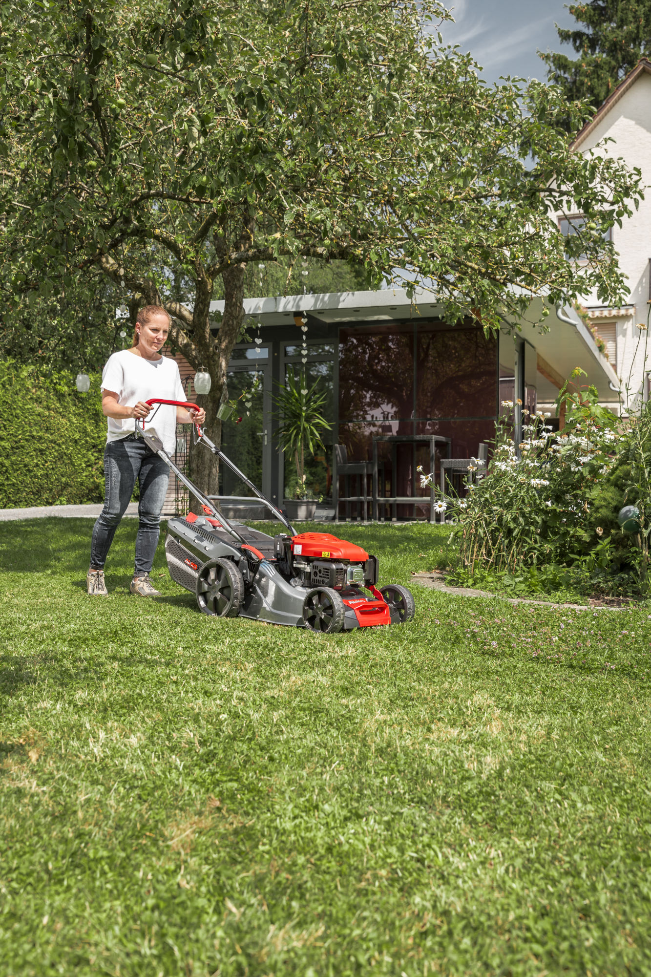 masina tuns gazon, pe benzina, cu autopropulsie AL-KO Comfort 46.0 SPI-A 3-in-1, latime de lucru 46 cm, motor Pro170QSS LI pornire electrica, 166cc, putere 2.6kW