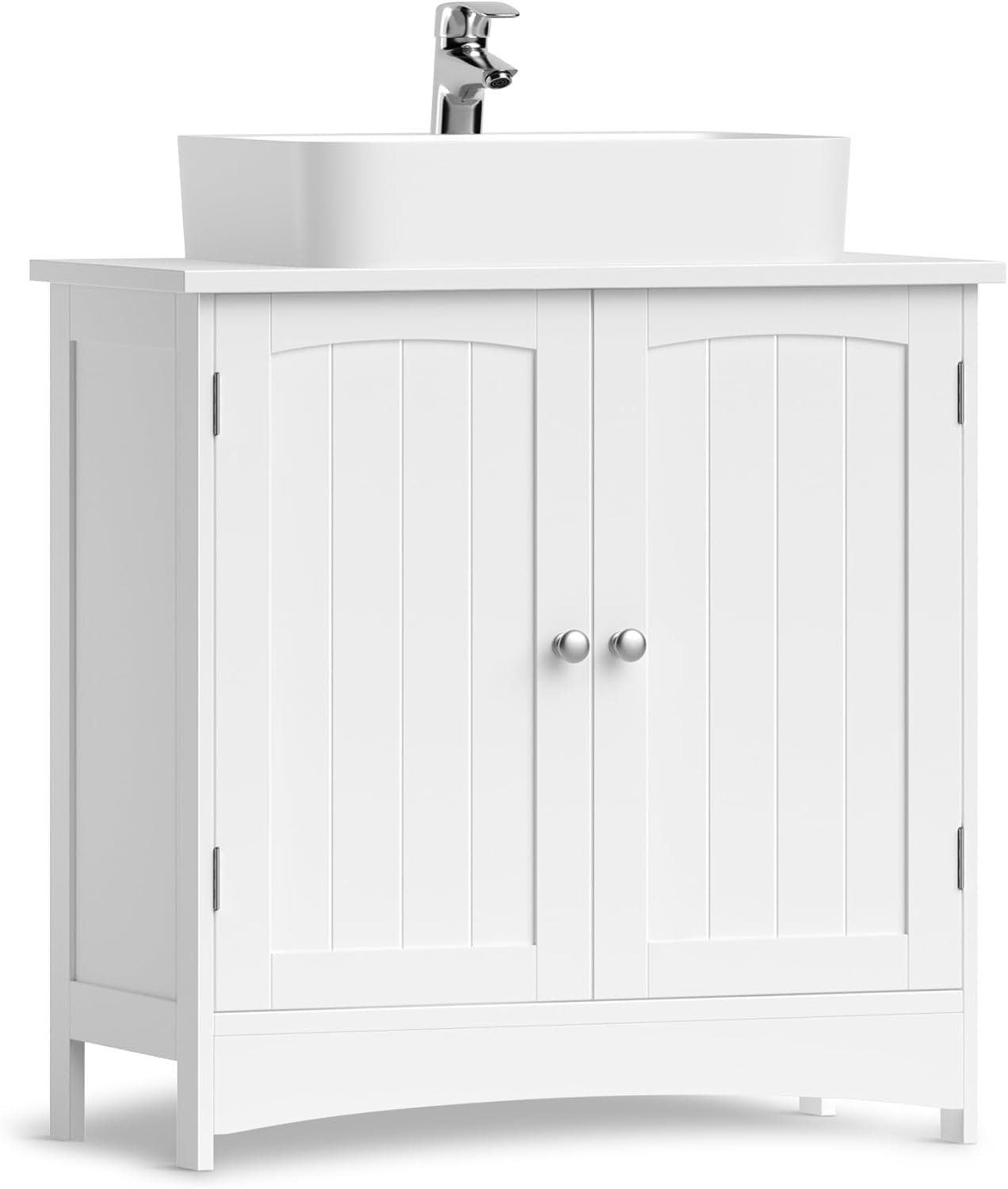 Dulap de baie Vasagle BBC01WT – bază pentru lavoar, 2 uși, alb, 60 × 30 × 60 cm - imagine 4