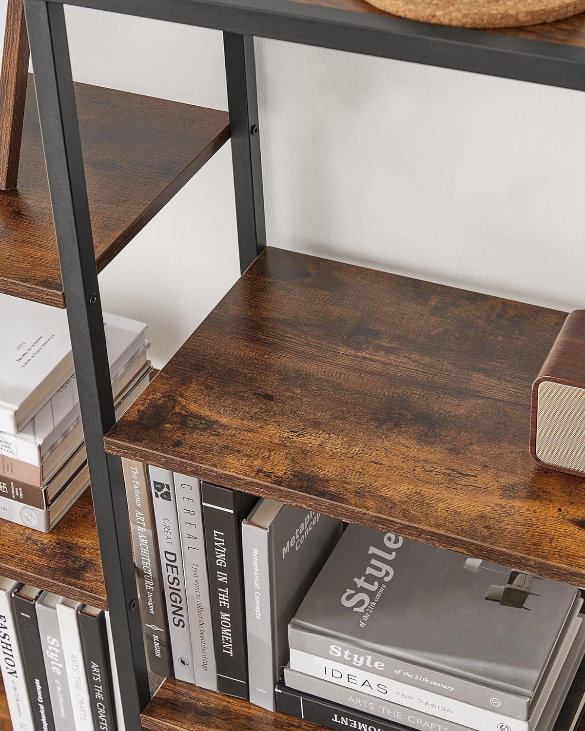 Bibliotecă Vasagle LLS155B01 – 5 etaje, 10 compartimente, stil industrial, 30 × 100 × 170 cm - imagine 6