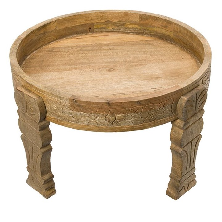 Măsuță de cafea rotundă Atmosphera Gypsy – lemn masiv de manguier, maro, D51 cm - imagine 4