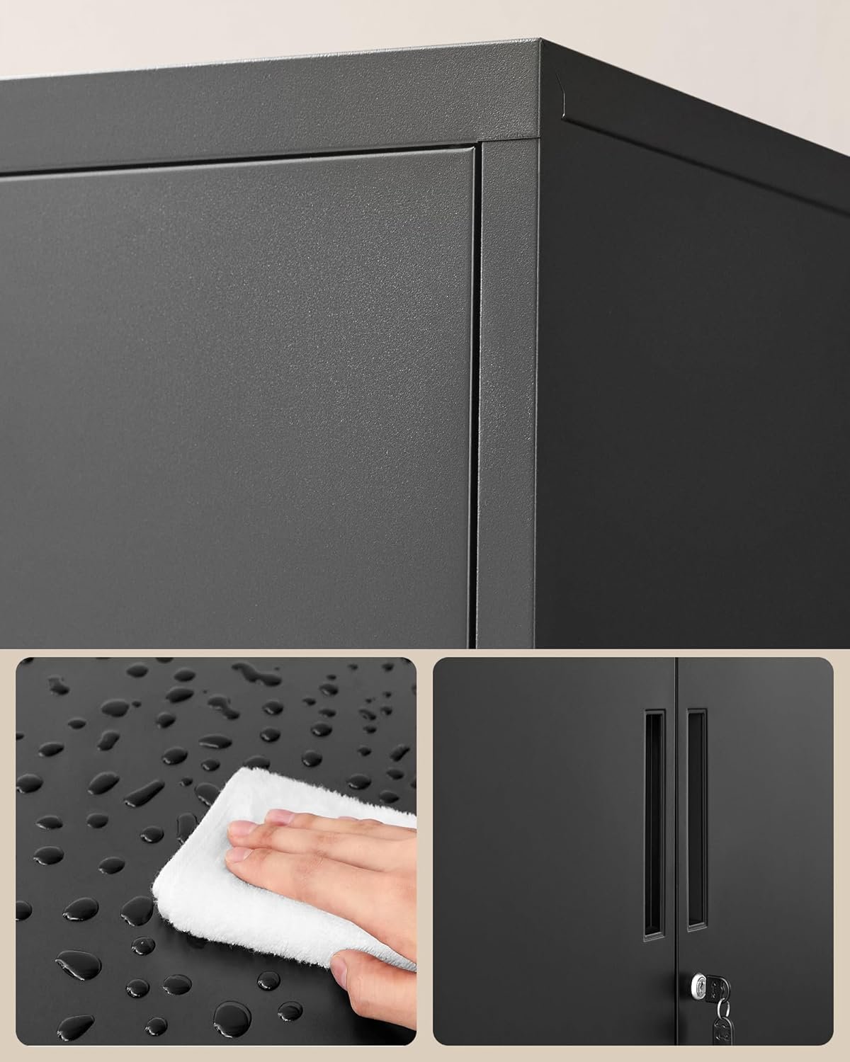 Dulap de birou Songmics OMC012B01 – oțel, 2 uși cu încuietoare, 40 × 60 × 90 cm - imagine 6
