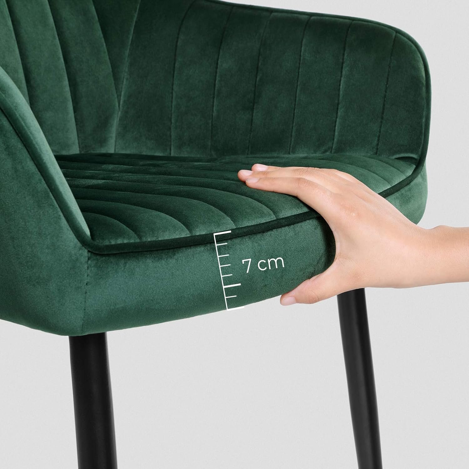 Scaun living Songmics LDC087C01 – catifea verde, cotiere, 120 kg - imagine 7
