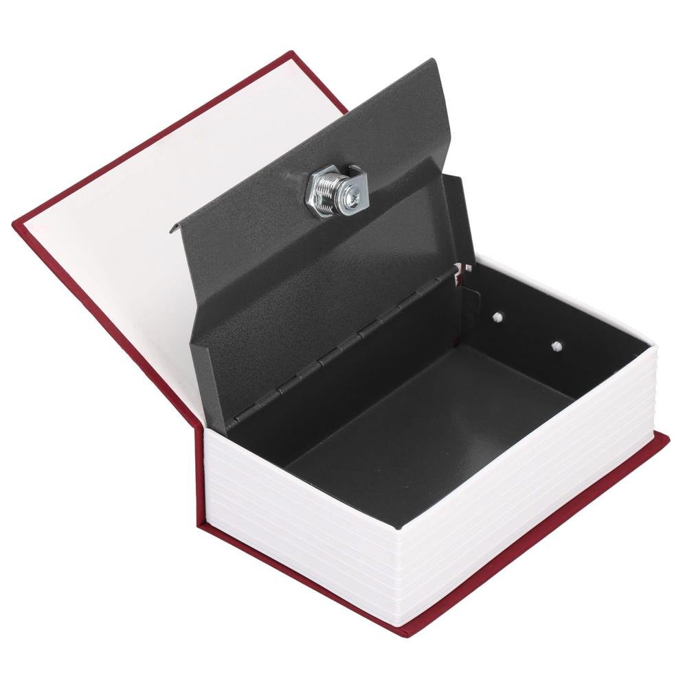 Casetă de valori HA-5044 – cutie metalică cu cheie, tip carte, bordo - imagine 7