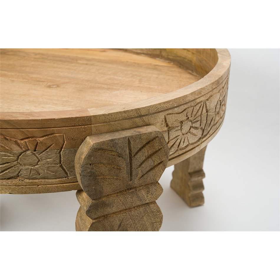 Măsuță de cafea rotundă Atmosphera Gypsy – lemn masiv de manguier, maro, D51 cm - imagine 5