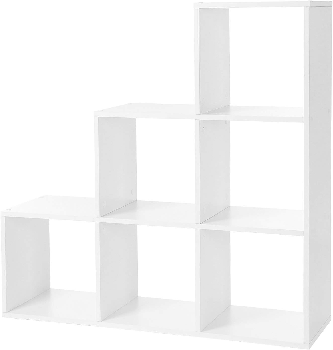 Bibliotecă Vasagle LBC63WT cu 6 compartimente – cuburi deschise, PAL de 15 mm, alb - imagine 8