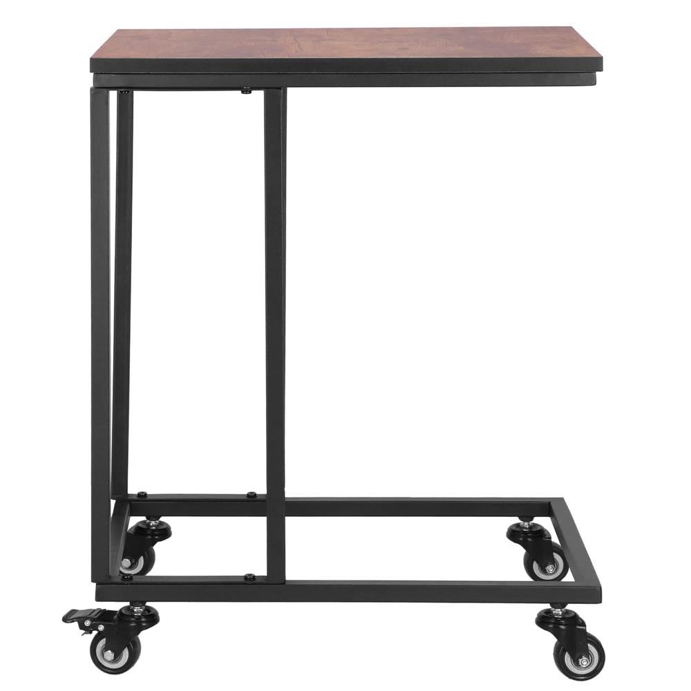 Măsuță de cafea industrială cu roți – cadru de oțel, 35 × 50 × 66 cm, wenge - imagine 8