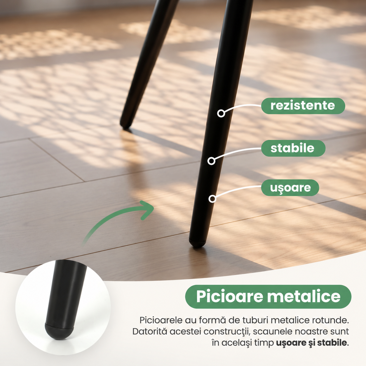 Set 2 scaune dining tapițate Akord Velto – catifea gri, matlasare cu romburi - imagine 3