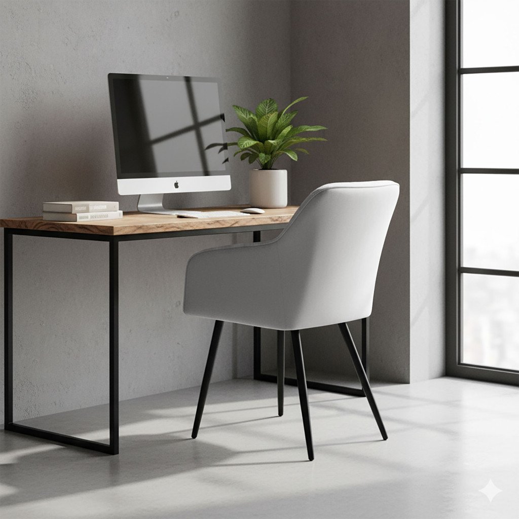 Set 2 scaune dining tapițate Akord Velto – catifea gri, matlasare cu romburi - imagine 6