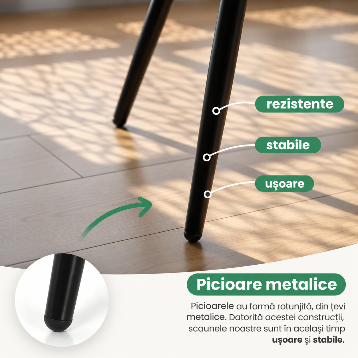 Set 2 scaune dining AKORD Luxano – tapițate cu velur, cusături pătrate, 54 × 58 × 82 cm, bej - imagine 5