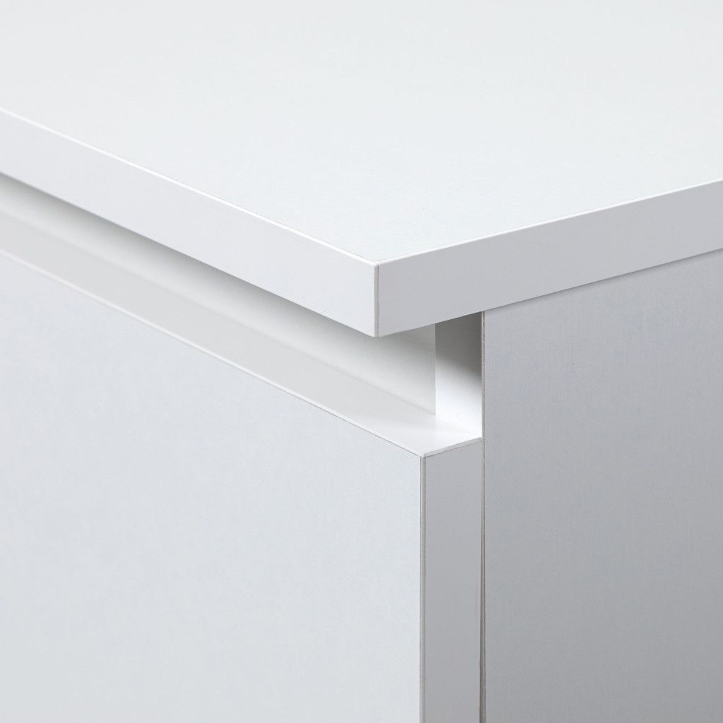 Noptieră CL3 cu 3 sertare – albă, PAL laminat Kronospan, 60 × 35 × 57 cm - imagine 3